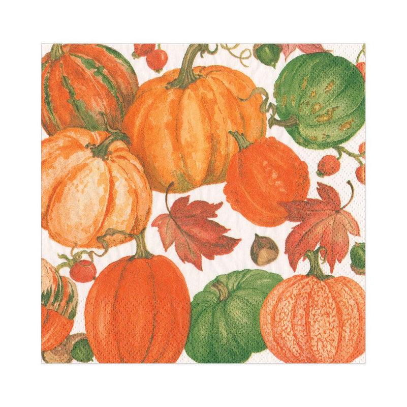 caspari Pumpkin Field Paper Luncheon Napkins in White - 20 Per Package