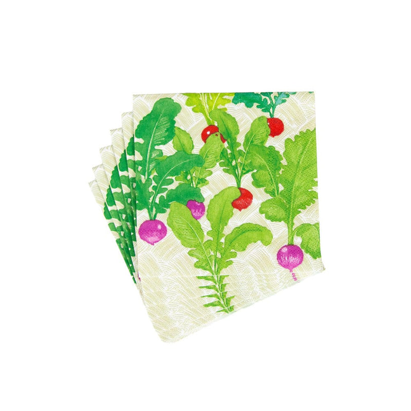 Caspari Radish Patch Boxed Cocktail Napkins - 40 Per Box