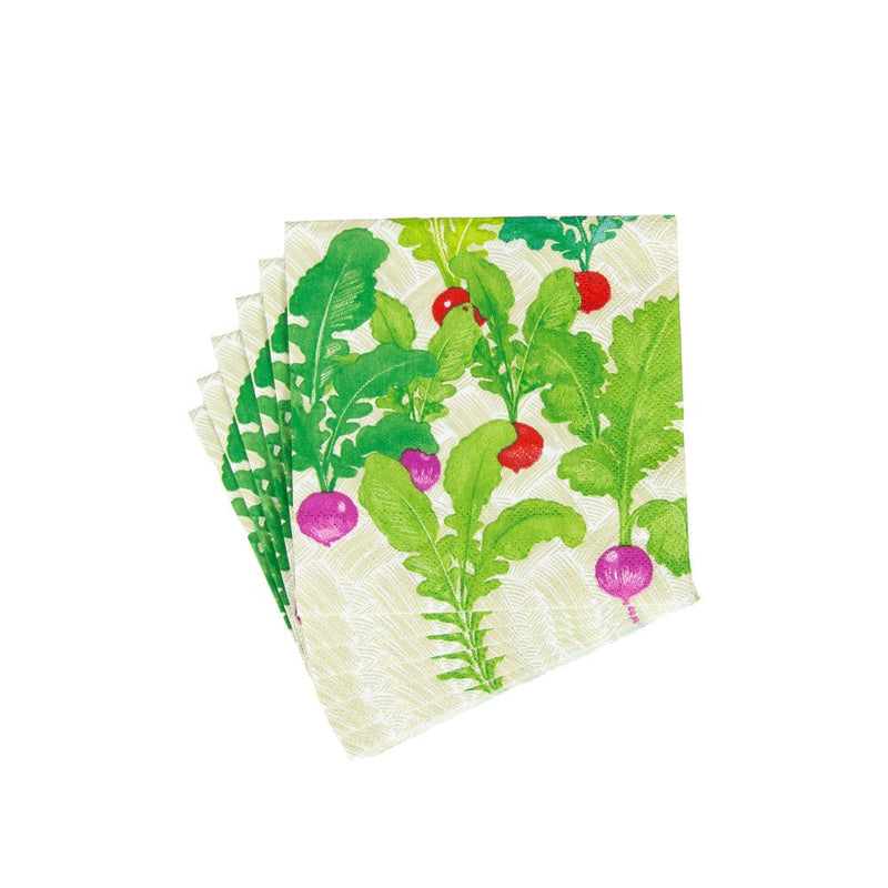 Caspari Radish Patch Cocktail Napkins - 20 Per Package