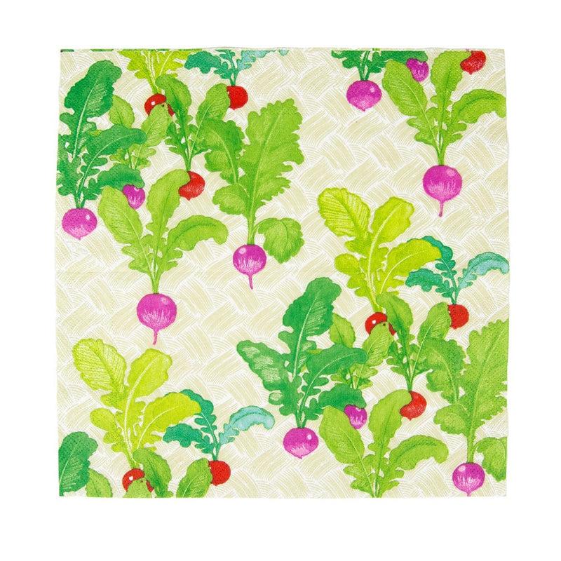 Caspari Radish Patch Cocktail Napkins - 20 Per Package