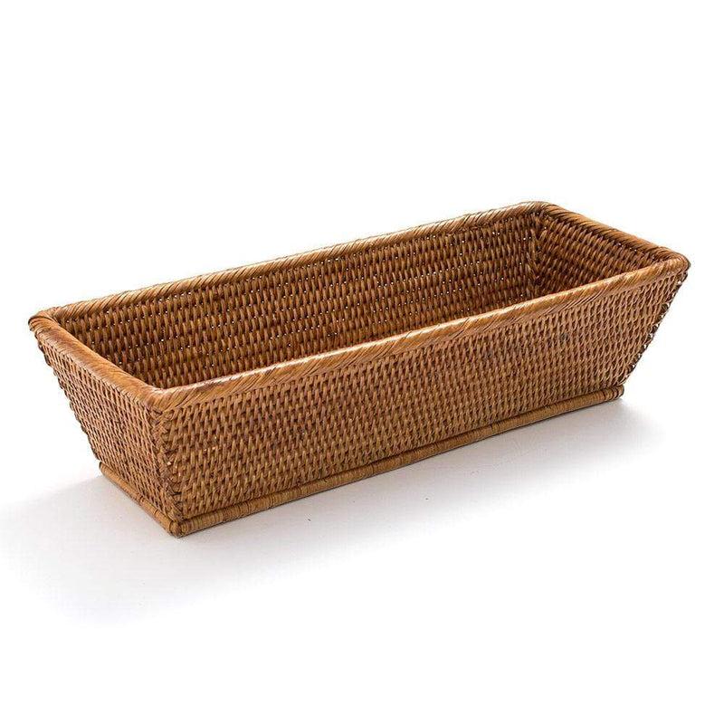 caspari Rattan Bread Serving Basket in Dark Natural - 1 Each