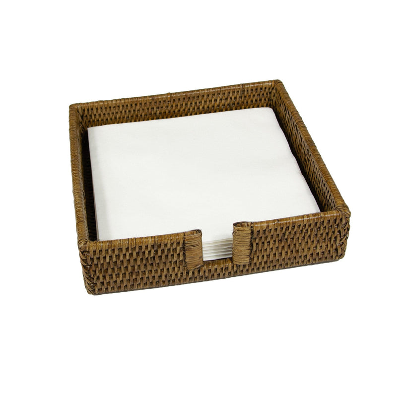 Caspari Rattan Dinner Napkin Holder In Natural - 1 Napkin Holder