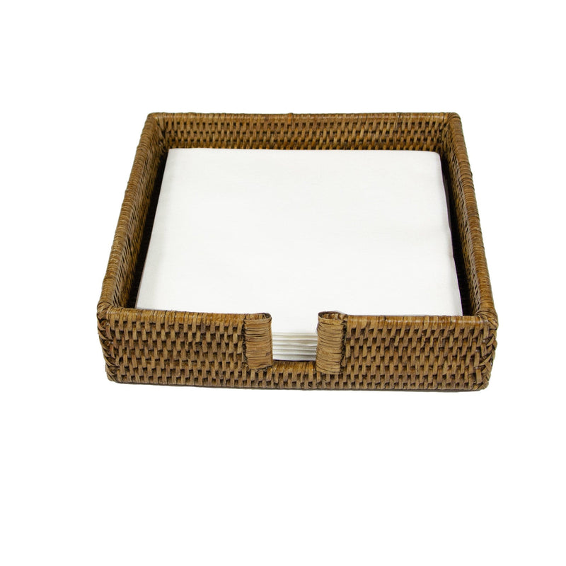 Caspari Rattan Dinner Napkin Holder In Natural - 1 Napkin Holder