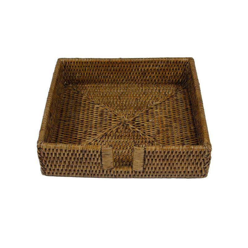 Caspari Rattan Dinner Napkin Holder In Natural - 1 Napkin Holder