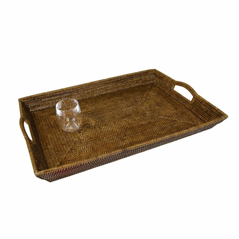 Caspari Rattan Extra Large Rectangle Tray - Natural - 1 Each