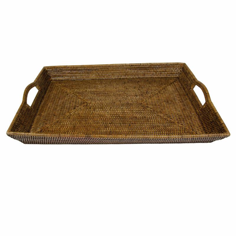 Caspari Rattan Extra Large Rectangle Tray - Natural - 1 Each