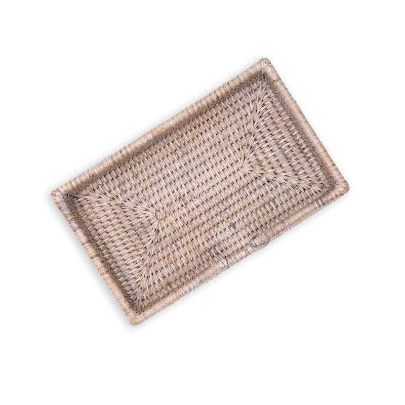 Caspari Rattan Guest Towel Napkin Holder In White Natural - 1 Each