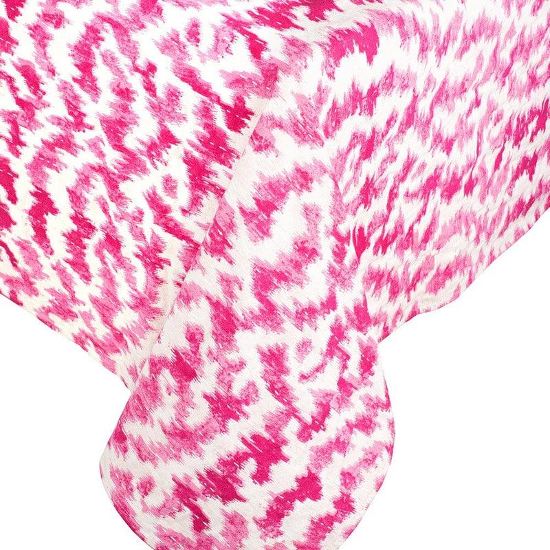 caspari Reversible Kantha Table Cover in Orange & Fuchsia Modern Moiré - 1 Each