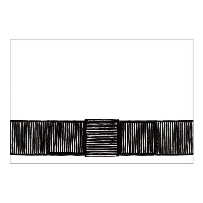 Caspari Ribbon Border Place Cards In Black - 8 Per Package