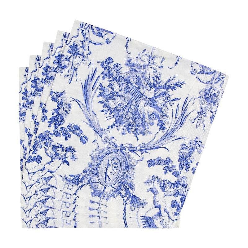 Caspari Romantic Toile Blue Dinner Napkins - 20 Per Package
