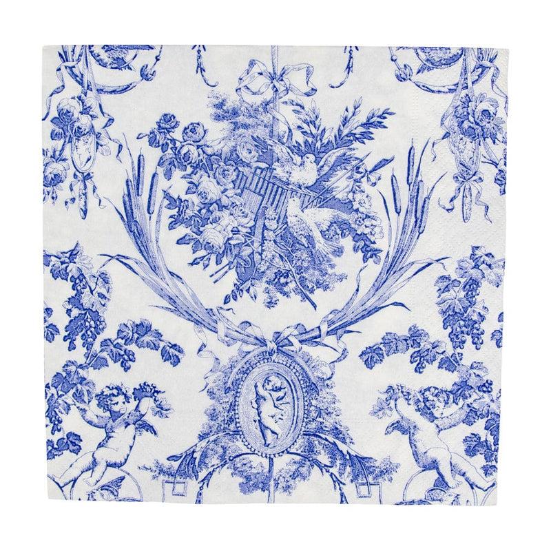 Caspari Romantic Toile Blue Dinner Napkins - 20 Per Package