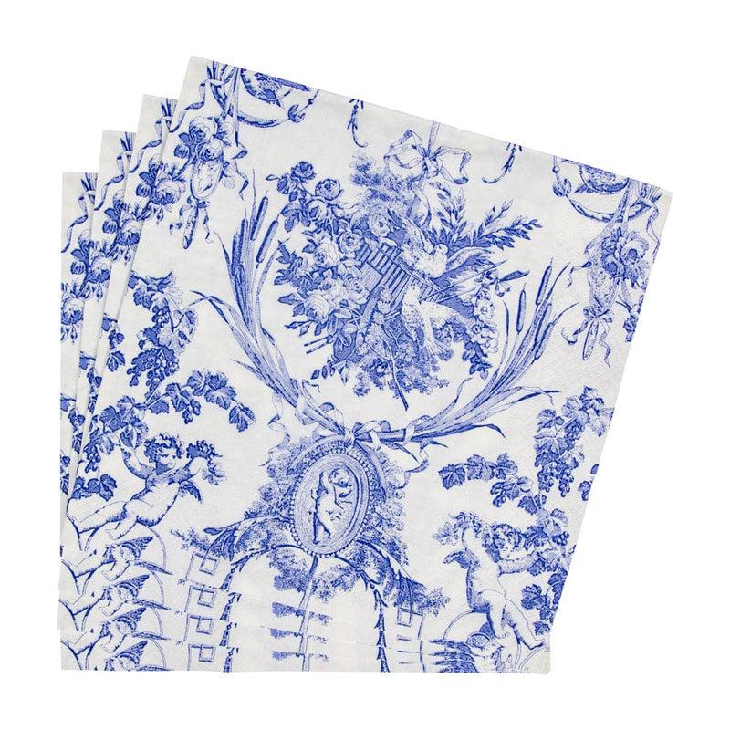 Caspari Romantic Toile Blue Dinner Napkins - 20 Per Package