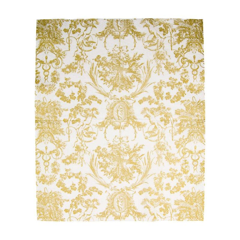 Caspari Romantic Toile Gold Guest Towel Napkins - 15 Per Package