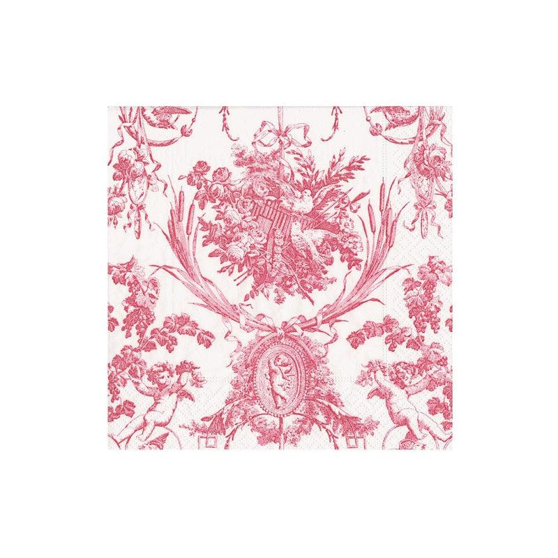 caspari Romantic Toile Rose Boxed Cocktail Napkins - 40 Per Box