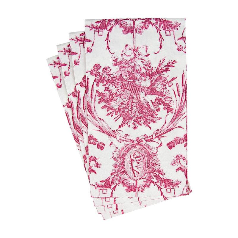 Caspari Romantic Toile Rose Guest Towel Napkins - 15 Per Package