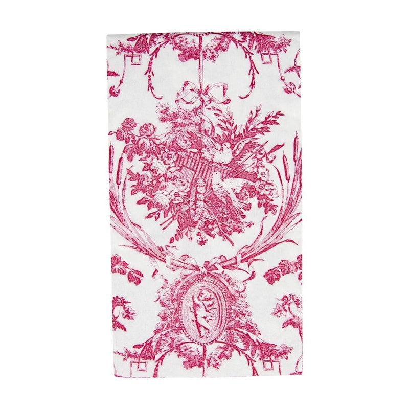 caspari Romantic Toile Rose Guest Towel Napkins - 15 Per Package