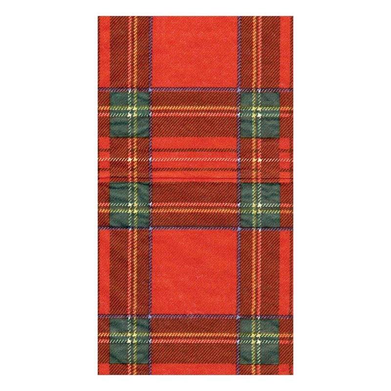 caspari Royal Plaid Paper Guest Towel Napkins - 15 Per Package