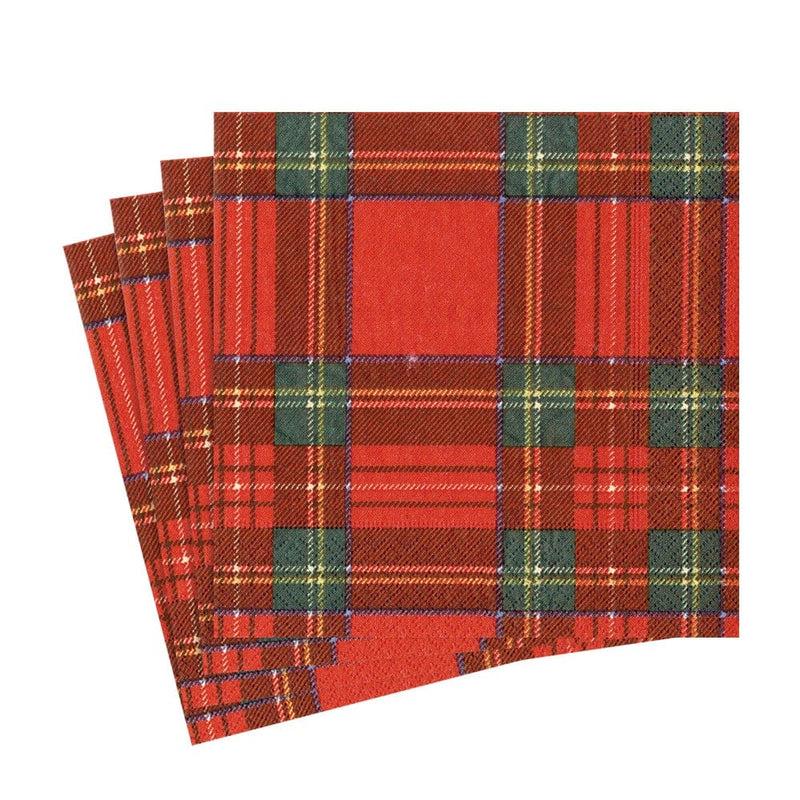 Caspari Royal Plaid Paper Luncheon Napkins - 20 Per Package