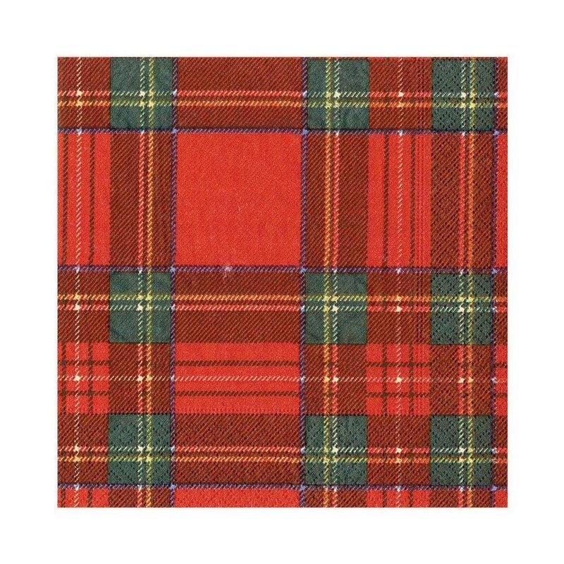 caspari Royal Plaid Paper Luncheon Napkins - 20 Per Package