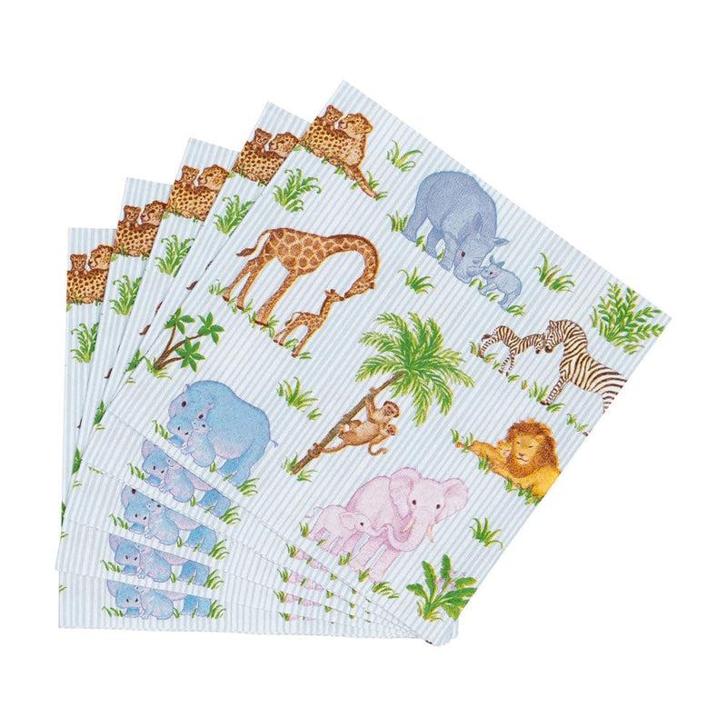 Caspari Safari Baby Cocktail Napkins - 20 Per Package