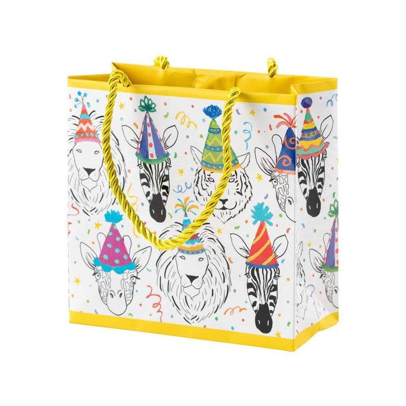 caspari Safari Birthday Small Square Gift Bag - 6 Each