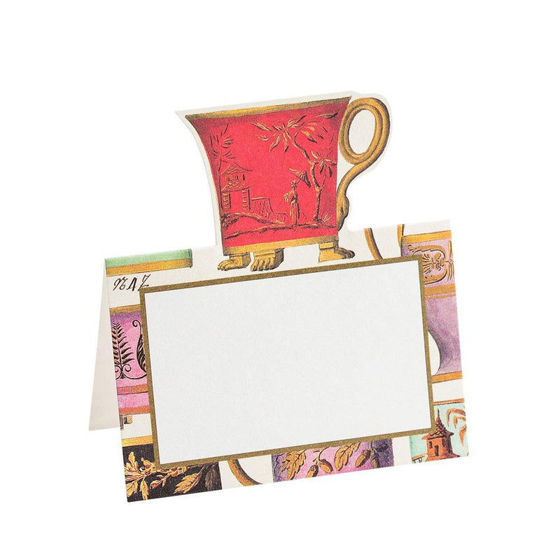caspari Salon de Thé Die-Cut Place Cards - 8 Per Package