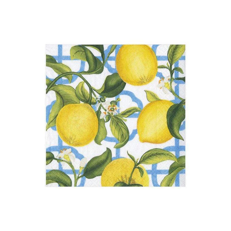 Caspari Seville Paper Cocktail Napkins In Ivory - 20 Per Package