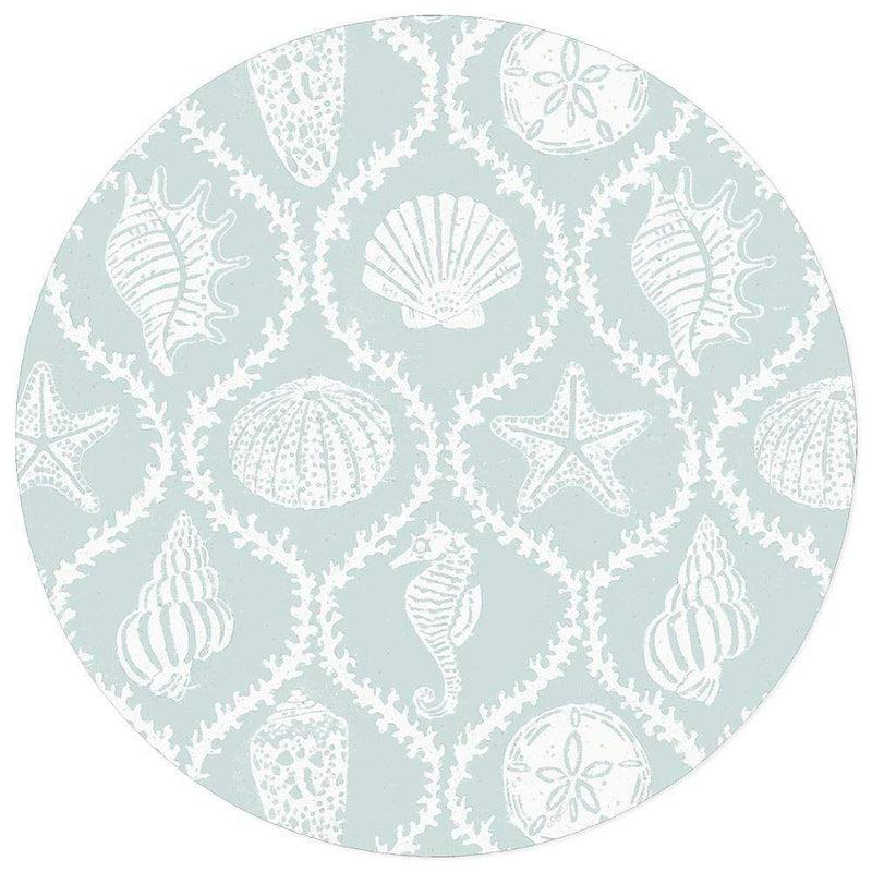 caspari Seychelles Die-Cut Placemat in Aqua - 4 Per Package