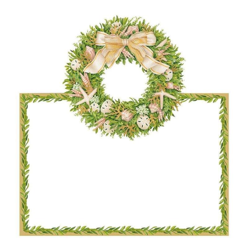 Caspari Shell Wreath Die-Cut Place Cards - 8 Per Package