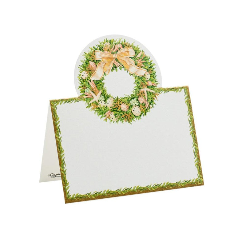 caspari Shell Wreath Die-Cut Place Cards - 8 Per Package