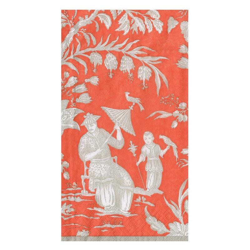 caspari Silk Road Toile Mandarin Guest Towel Napkins - 15 Per Package