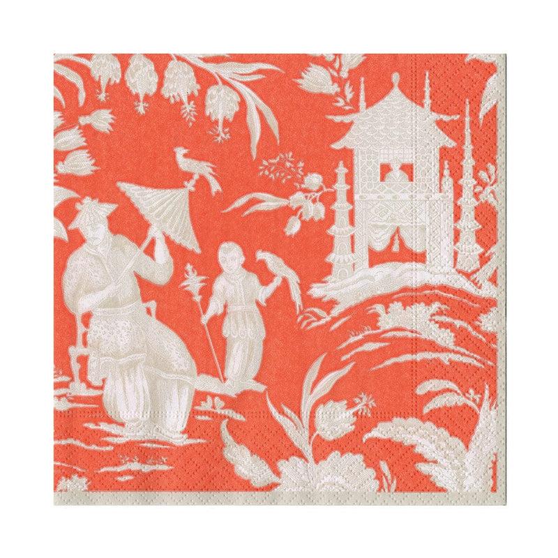 Caspari Silk Road Toile Mandarin Luncheon Napkins - 20 Per Package