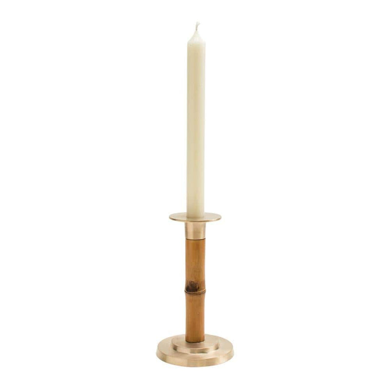 Caspari Small Bamboo Candlestick In Light Brown - 1 Each