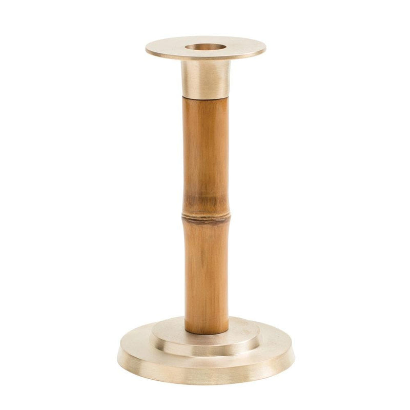 caspari Small Bamboo Candlestick in Light Brown - 1 Each