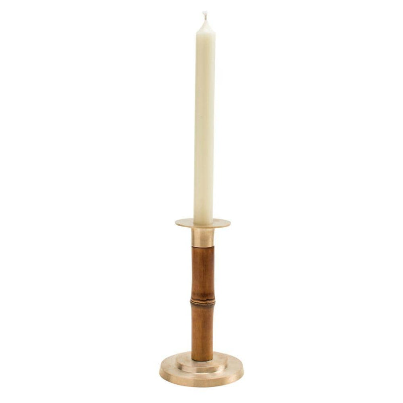 Caspari Small Bamboo Candlestick In Medium Brown - 1 Each