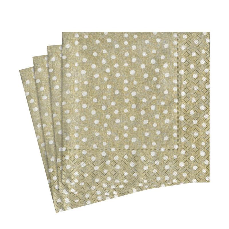 Caspari Small Dots Paper Luncheon Napkins In Platinum - 20 Per Package
