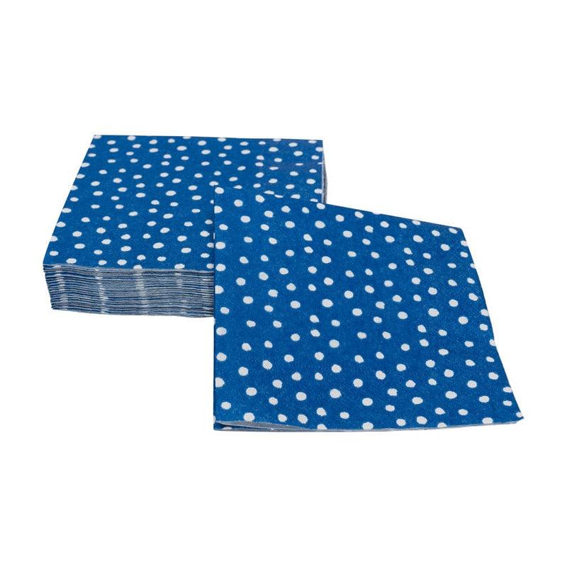 Caspari Small Dots Royal Blue Cocktail Napkins - 20 Per Package