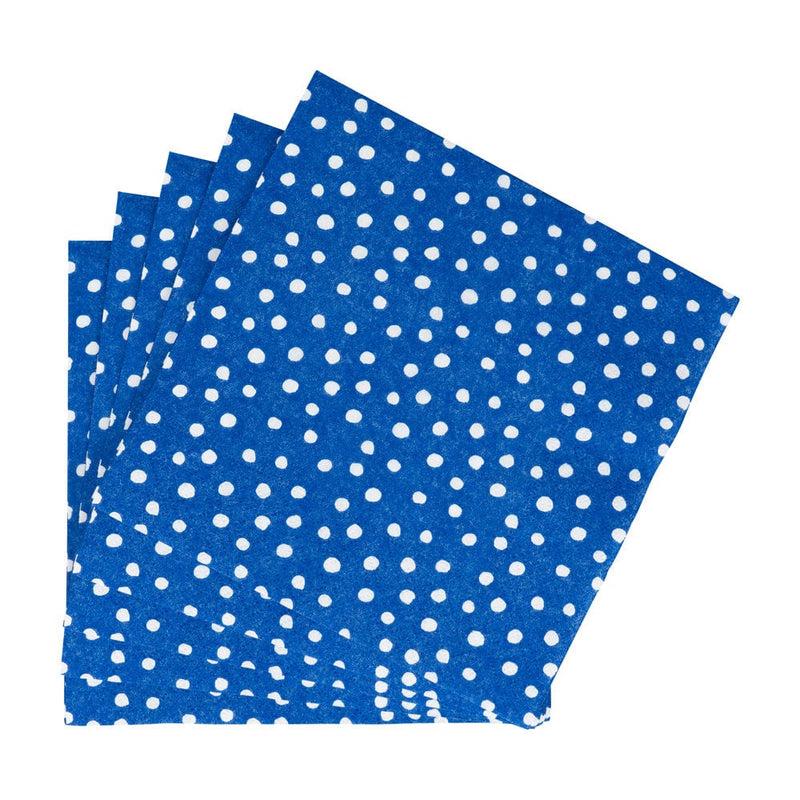 Caspari Small Dots Royal Blue Luncheon Napkins - 20 Per Package