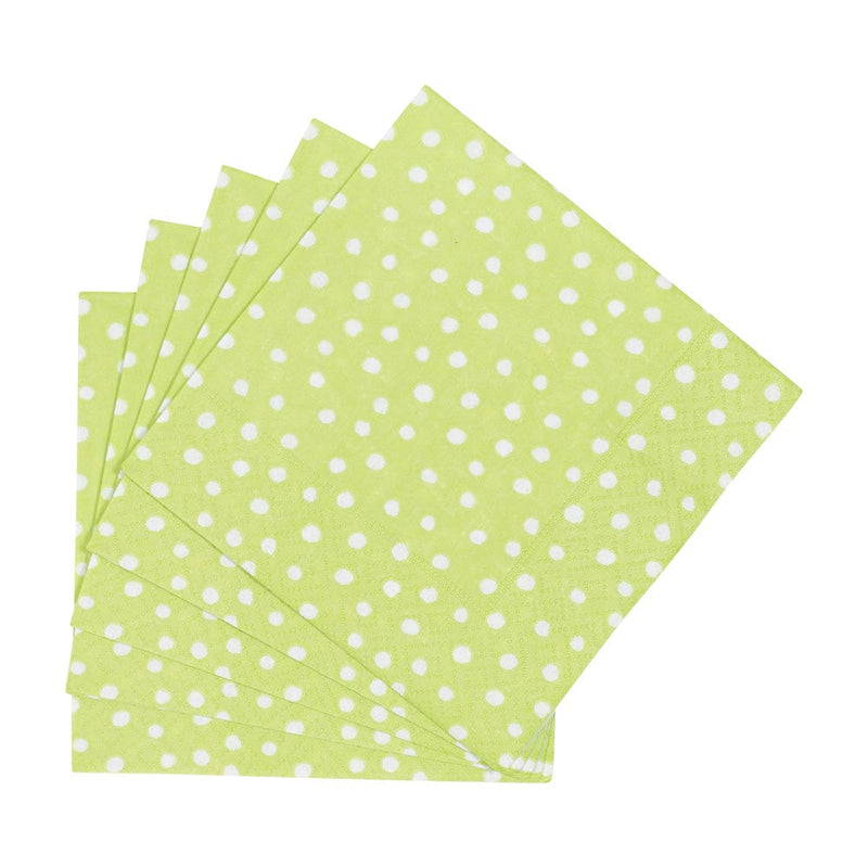 Caspari Small Dots Spring Green Cocktail Napkins - 20 Per Package