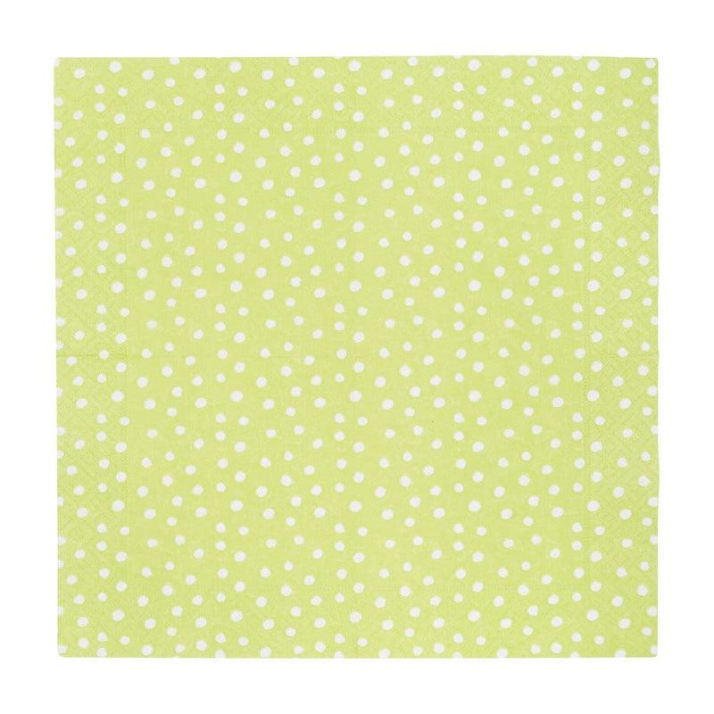 Caspari Small Dots Spring Green Cocktail Napkins - 20 Per Package