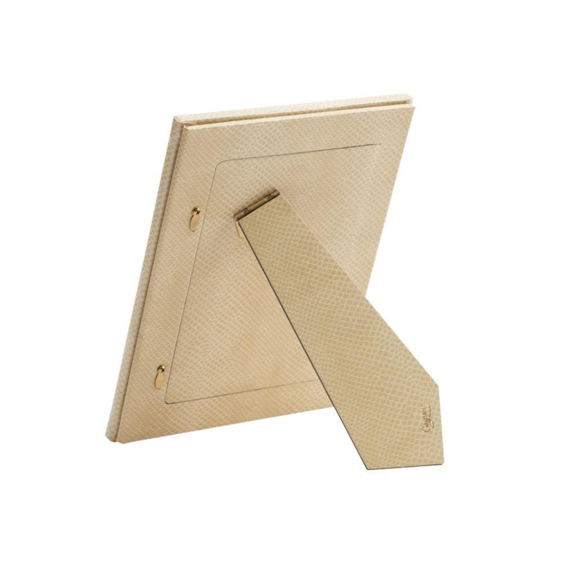 Caspari Snakeskin 4" X 6" Picture Frame In Ivory - 1 Each