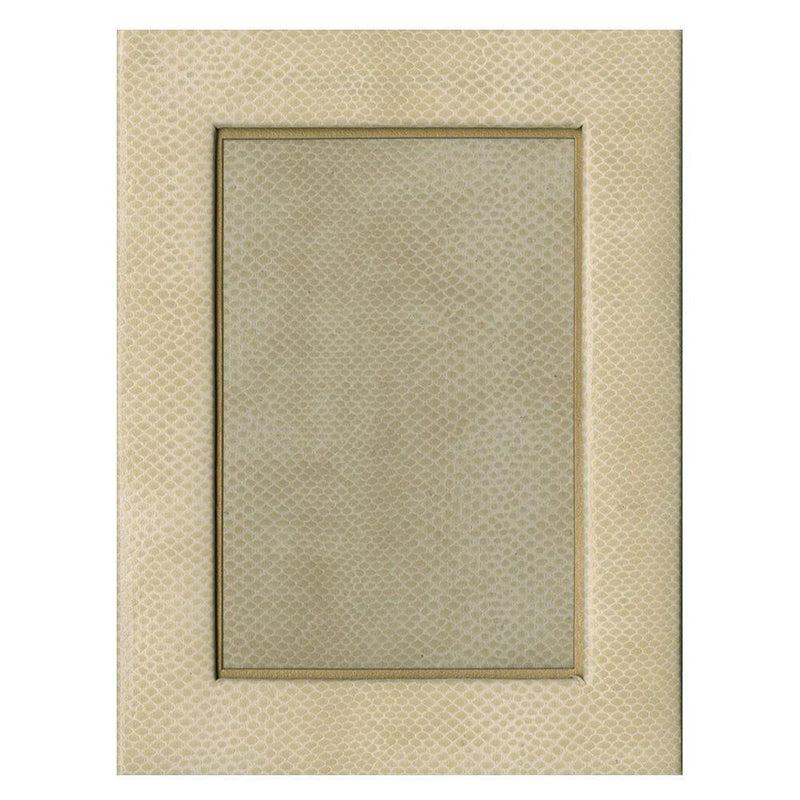 Caspari Snakeskin 4" X 6" Picture Frame In Ivory - 1 Each