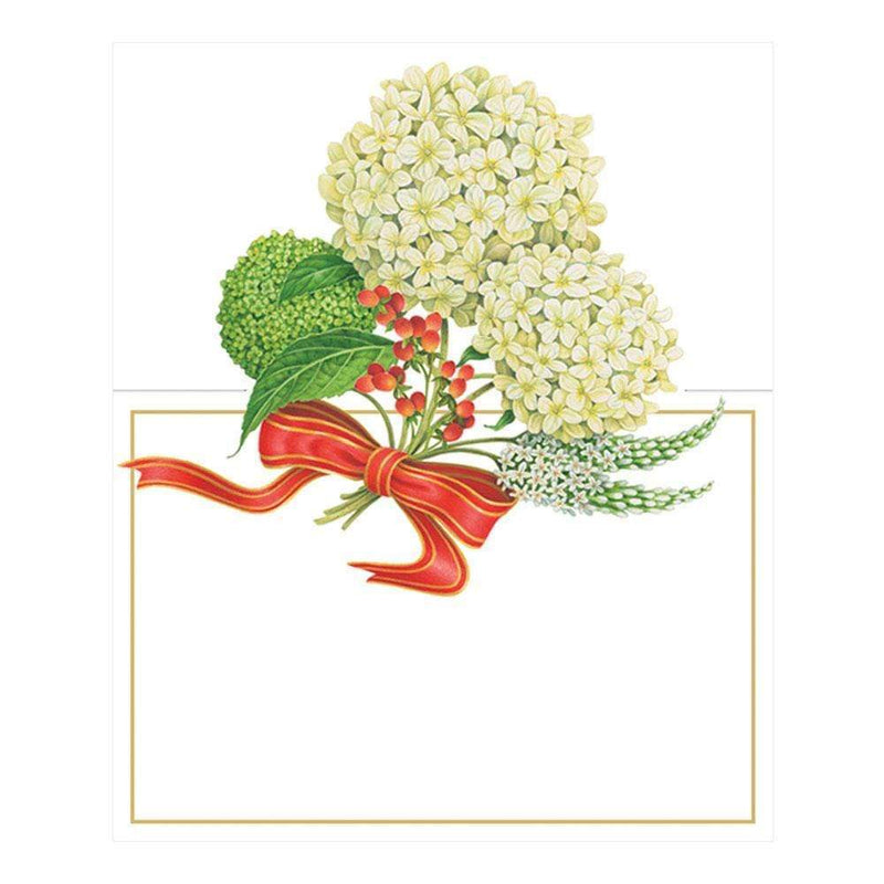 Caspari Snowball Hydrangeas Die-Cut Place Cards - 8 Per Package