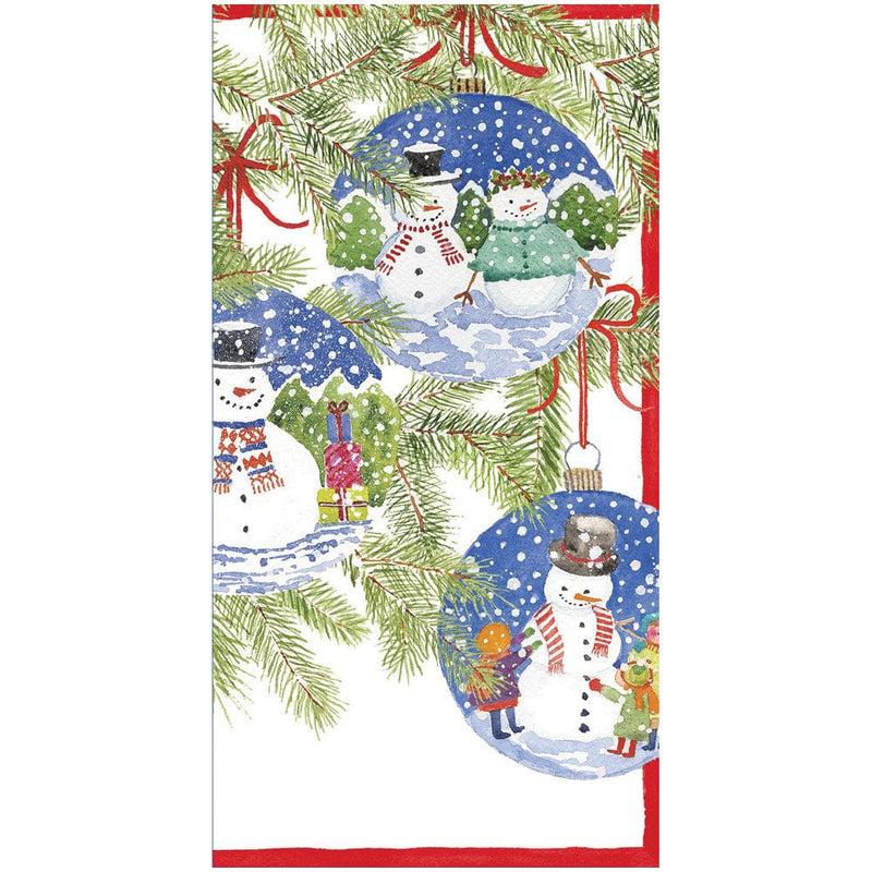 caspari Snowman Ornaments Greeting Cards - 1 Greeting Card & 1 Envelope