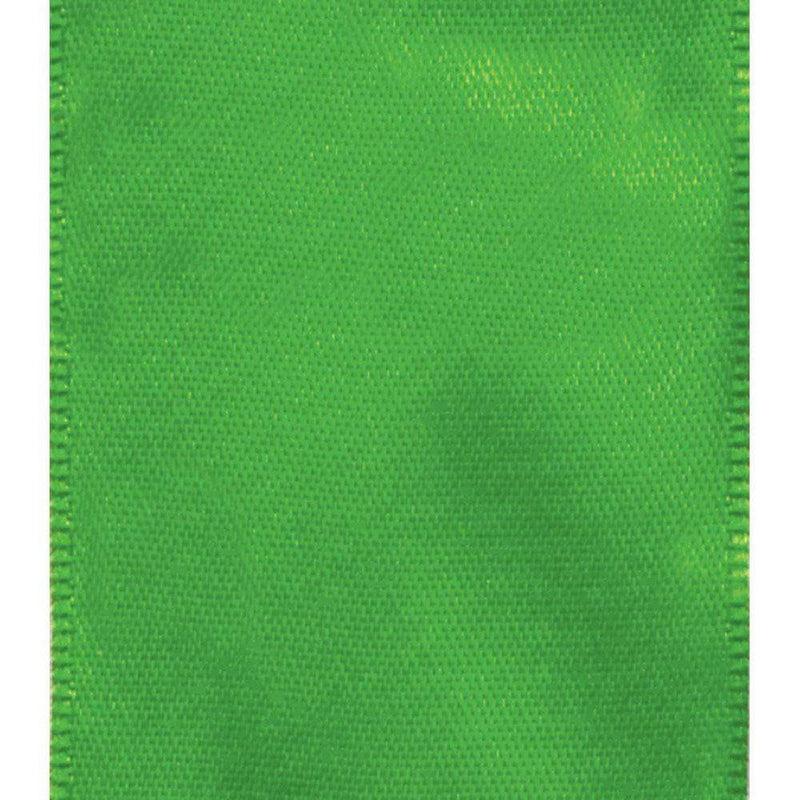 Caspari Solid Green Satin Wired Ribbon - 9 Yard Spool