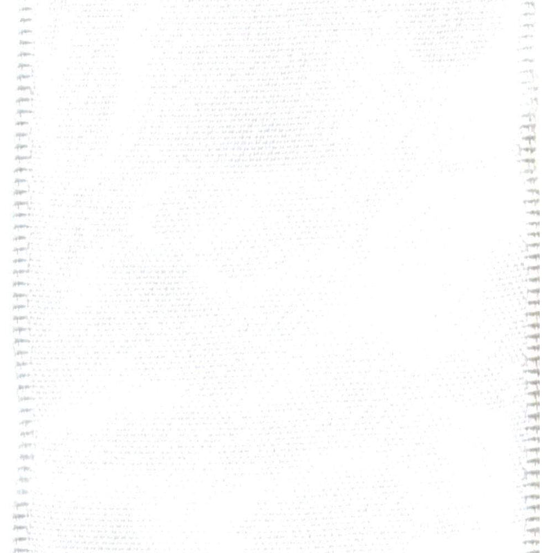 Caspari Solid White Satin Wired Ribbon - 9 Yard Spool