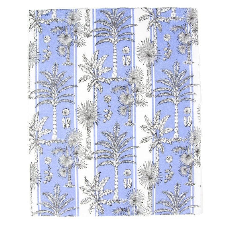 Caspari Southern Palms Blue & White Guest Towel Napkins - 15 Per Package