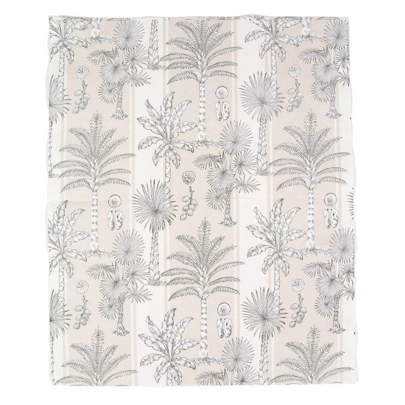 Caspari Southern Palms Flax & White Guest Towel Napkins - 15 Per Package
