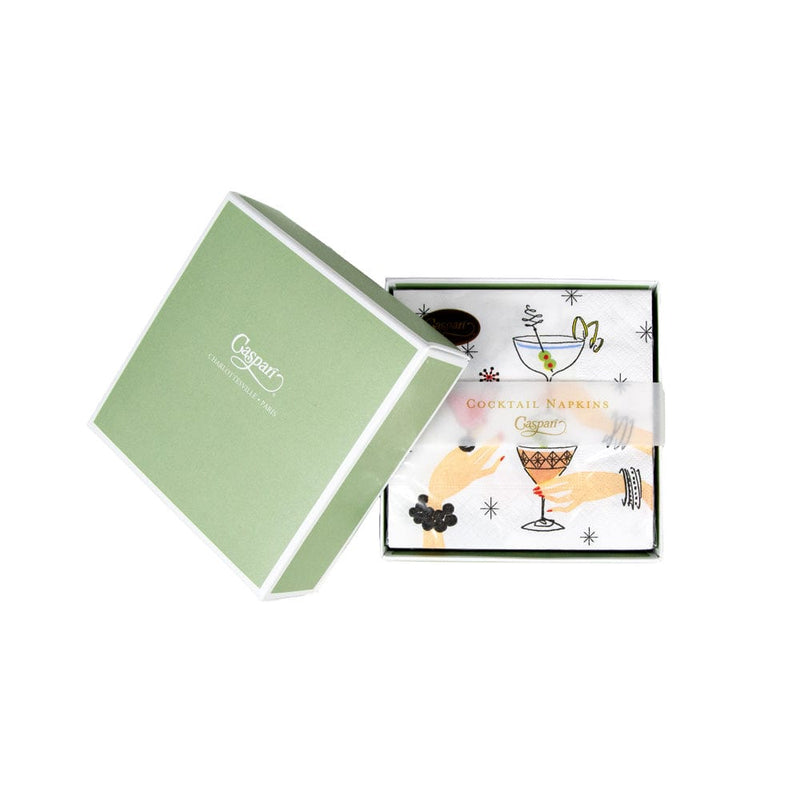Caspari Speakeasy Boxed Cocktail Napkins - 40 Per Box