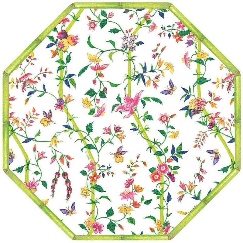 caspari Sprigged Silk Die-Cut Placemat in White - 1 Per Package
